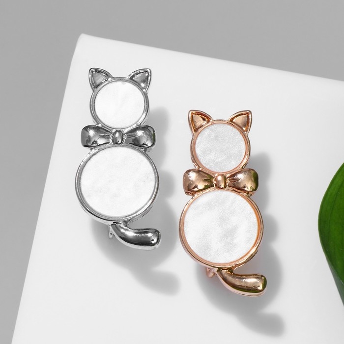 Брошь &laquo;Кошечка&raquo; с бантиком на шее, цвет МИКС (неделимая фасовка 12 шт., цена за шт.)