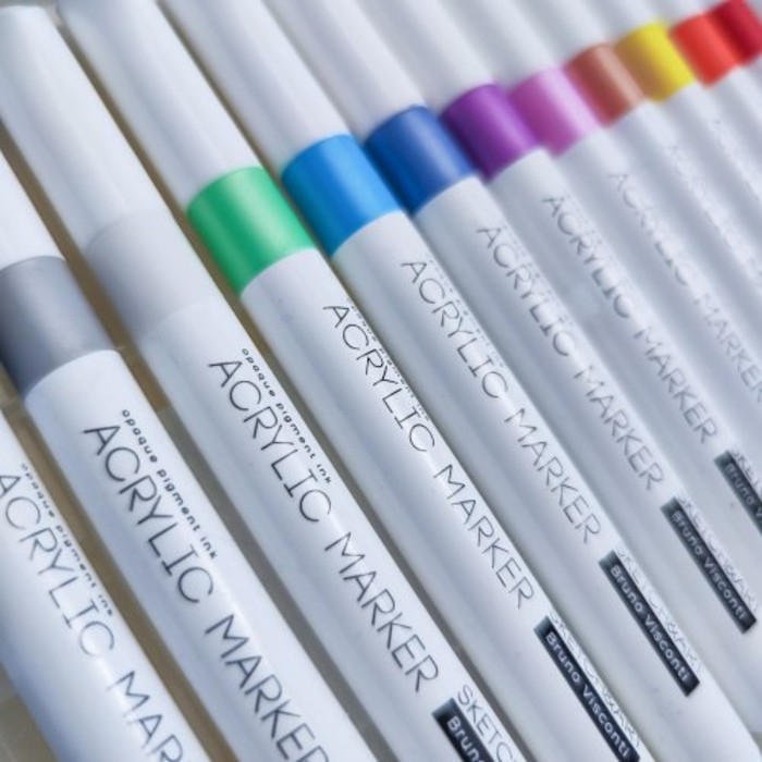 Набор акриловых маркеров 12 цветов SKETCH&ART, 1,0-3,0 мм Набор акриловых маркеров 12 цветов SKETCH&ART, 1,0-3,0 мм