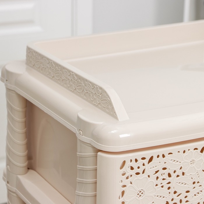 Комод широкий 4-х секционный «Лаура», цвет слоновая кость Комод широкий 4-х секционный «Лаура», цвет слоновая кость