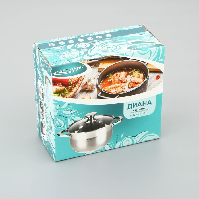 Кастрюля «Диана», 1.8 л, d=16 см, капсульное дно, индукция Кастрюля «Диана», 1.8 л, d=16 см, капсульное дно, индукция