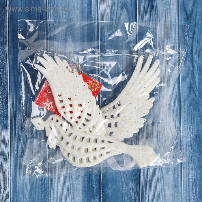 Украшение ёлочное Украшение ёлочное "Голубь с веткой" 12,5х11,5 см, белый