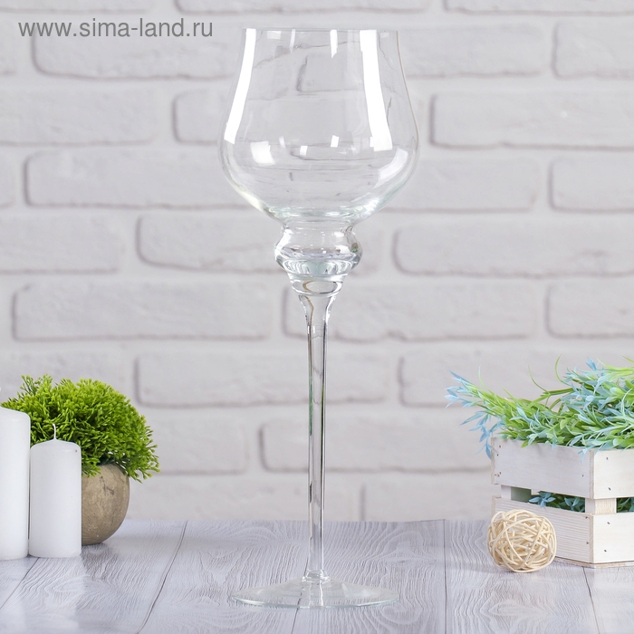 Ваза  Ваза "Валенсия-1" на ножке малая, 38х14 см (ваза б/ножки h-12см, d-11см) 1,3 л