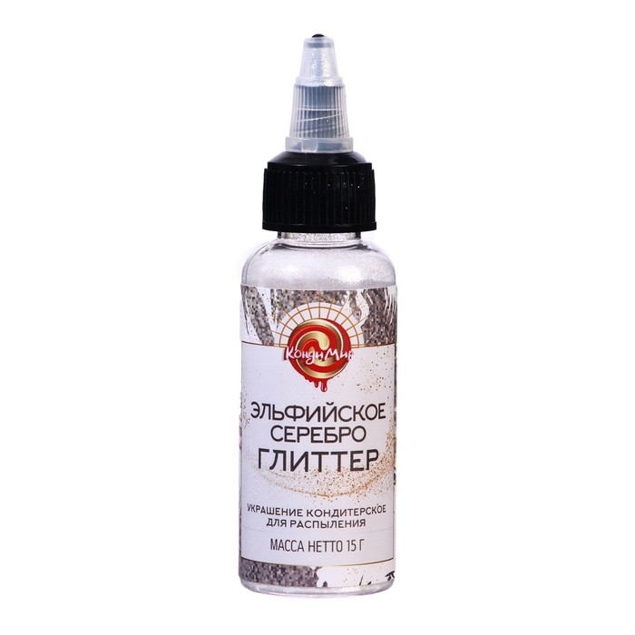 Глиттер, кандурин-распылитель "Эльфийское серебро", фракция 100-1000 &micro;m, 15 г