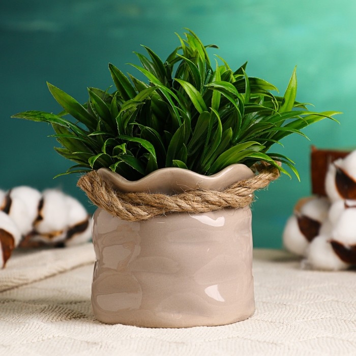 Кашпо Кашпо "Мешочек" 10х9,5см, бежевый