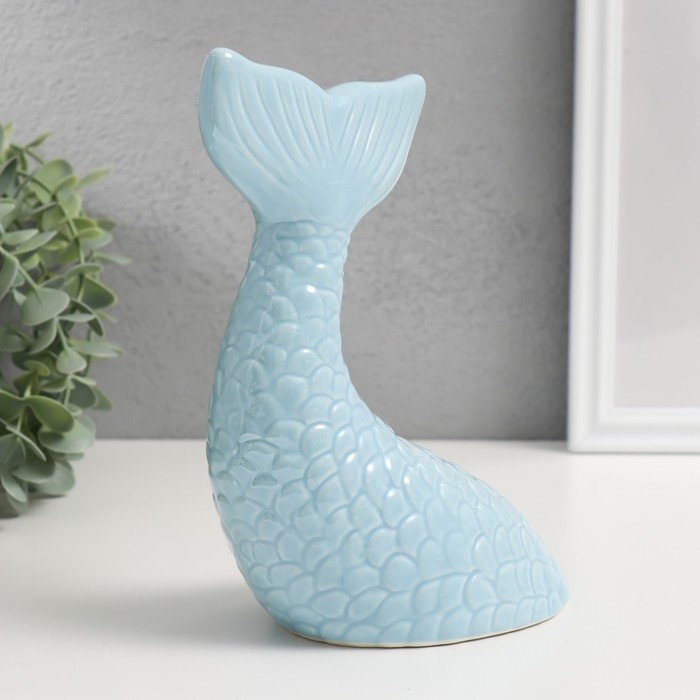 Копилка керамика Копилка керамика "Хвост русалки" голубой перламутр 16х9х18,8 см