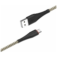 Кабель Borofone BX25, microUSB - USB, 2.4 А, 1 м, нейлоновая оплётка, чёрный