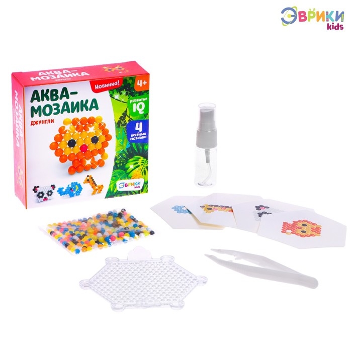 Аквамозаика для детей «Джунгли», 4 фигурки Аквамозаика для детей «Джунгли», 4 фигурки