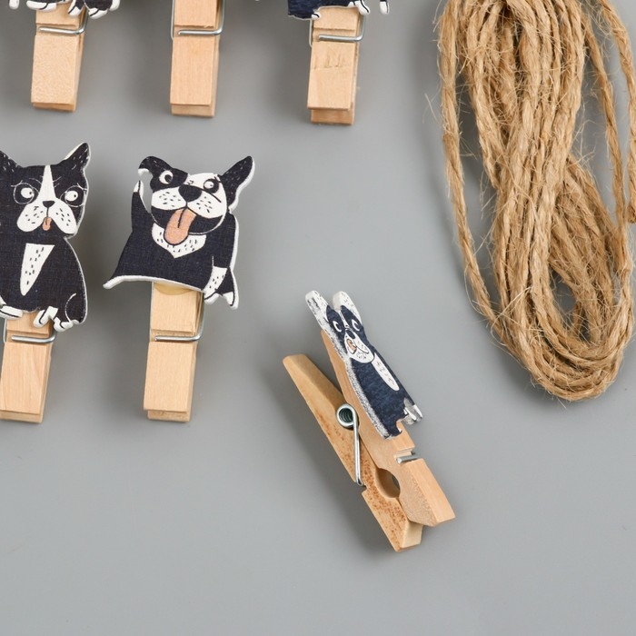 Декор для творчества дерево Декор для творчества дерево "Прищепка. Бульдожка" набор 10 шт 4,2х1,2х1,2 см