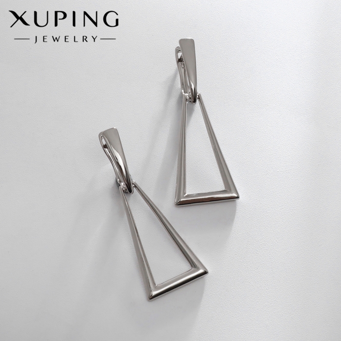 Серьги металл XUPING треугольник, цвет серебро Серьги металл XUPING треугольник, цвет серебро
