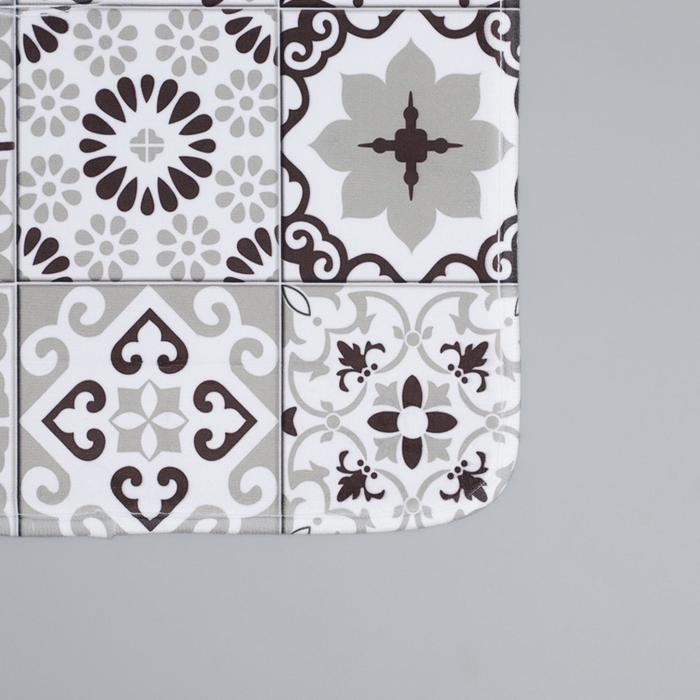 Набор ковриков для ванной и туалета Доляна «Плитка», 2 шт: 50×80, 40×50 см, цвет коричневый Набор ковриков для ванной и туалета Доляна «Плитка», 2 шт: 50×80, 40×50 см, цвет коричневый