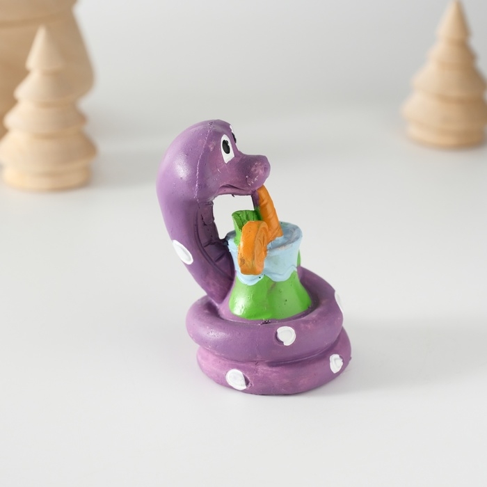 Сувенир полистоун Сувенир полистоун "Змей с бокалом смузи" 3,5х6 см