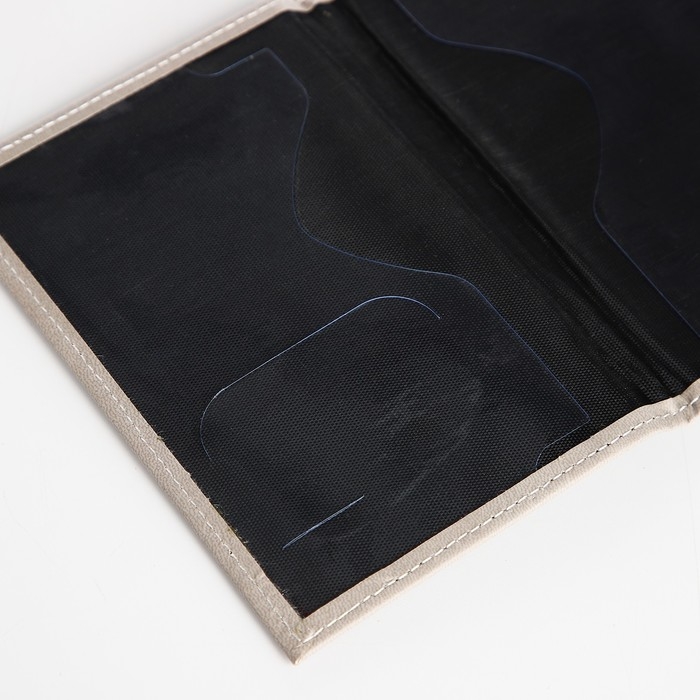 Обложка для паспорта, цвет бежево-серый