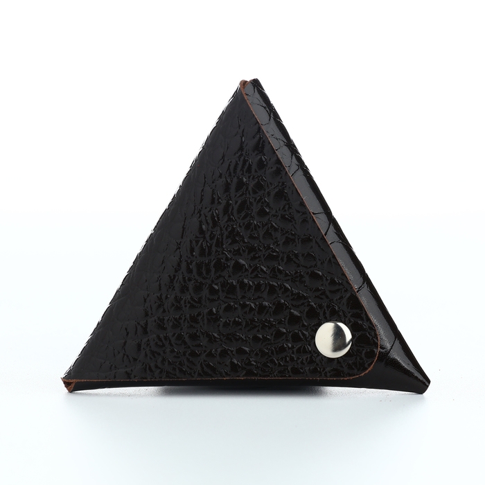 Монетница на кнопке TEXTURA, цвет коричневый