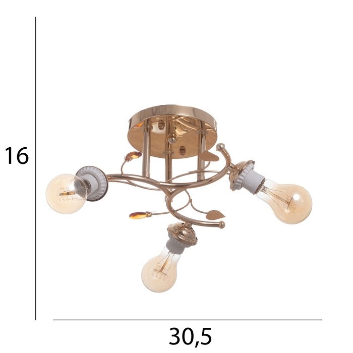 Люстра Люстра "Грета" бп 3х40Вт Е27 Золото МОДЕЛЬ: 2600553