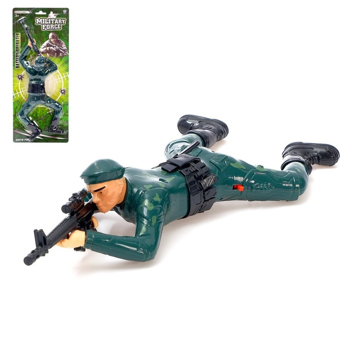 Фигурка солдатика «Пехотинец», ползает, световые и звуковые эффекты, МИКС Фигурка солдатика «Пехотинец», ползает, световые и звуковые эффекты, МИКС