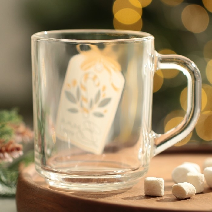 Кружка новогодняя стеклянная «Время чудес», 200 мл Кружка новогодняя стеклянная «Время чудес», 200 мл