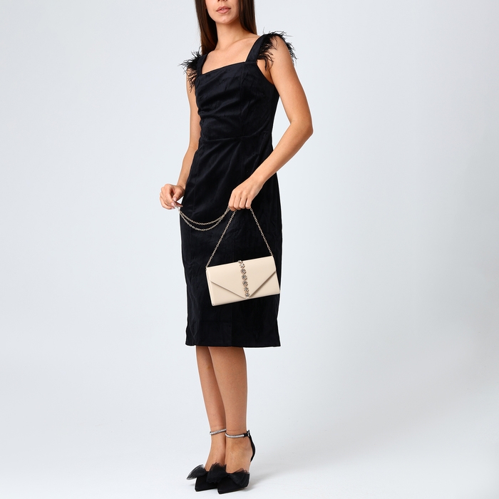 Сумка-клатч на магните, цвет бежевый