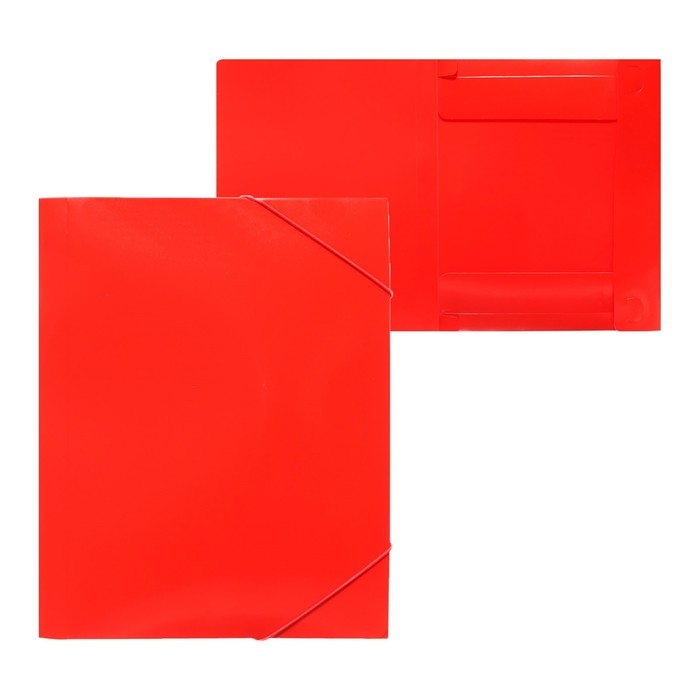 Папка-короб на резинке А4, 500мкм, Calligrata, корешок 25 мм, до 230 листов, тиснение  Папка-короб на резинке А4, 500мкм, Calligrata, корешок 25 мм, до 230 листов, тиснение "песок", красная