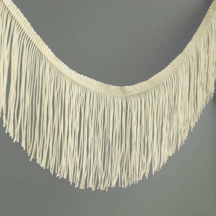 Тесьма декоративная «Бахрома», 10 см, 5 ± 0,5 м, цвет бежевый Тесьма декоративная «Бахрома», 10 см, 5 ± 0,5 м, цвет бежевый