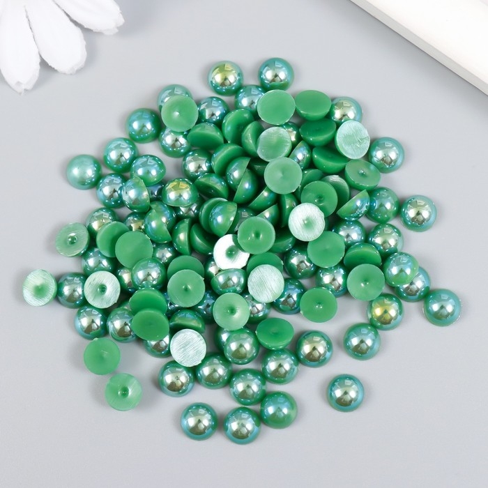 Декор для творчества пластик Декор для творчества пластик "Половинки бусин. Зелёная гамма" 20 гр 0,8х0,8 см