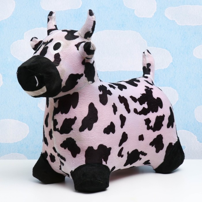 Игрушка - прыгун детская  Игрушка - прыгун детская "Коровка" резиновая надувная, 50х27см, в чехле, черно-белая