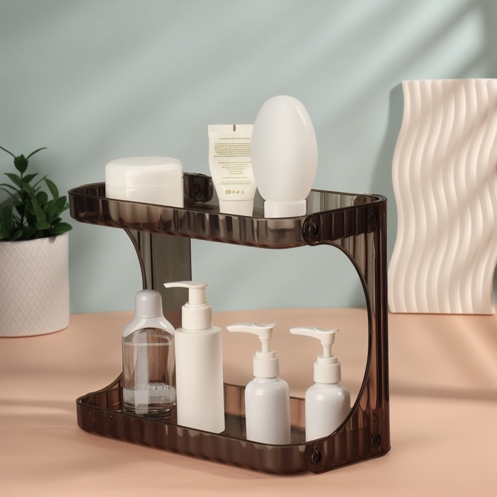 Органайзер для хранения, 2 секции, 28×14.5×21.5 см, чёрный, полупрозрачный Органайзер для хранения, 2 секции, 28×14.5×21.5 см, чёрный, полупрозрачный