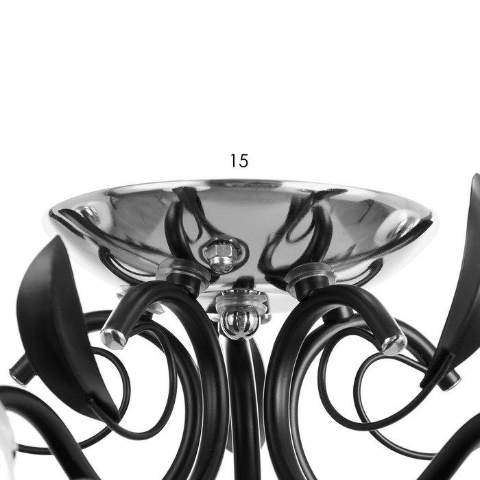 Люстра Люстра "Девин" 5хЕ27 40Вт черно-хромовый 55х55х30 см BayerLux