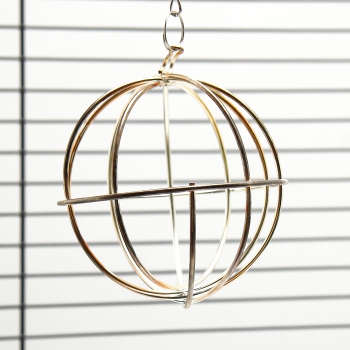 Кормушка для сена металлическая сфера, 8 х 8 х 15 см Кормушка для сена металлическая сфера, 8 х 8 х 15 см