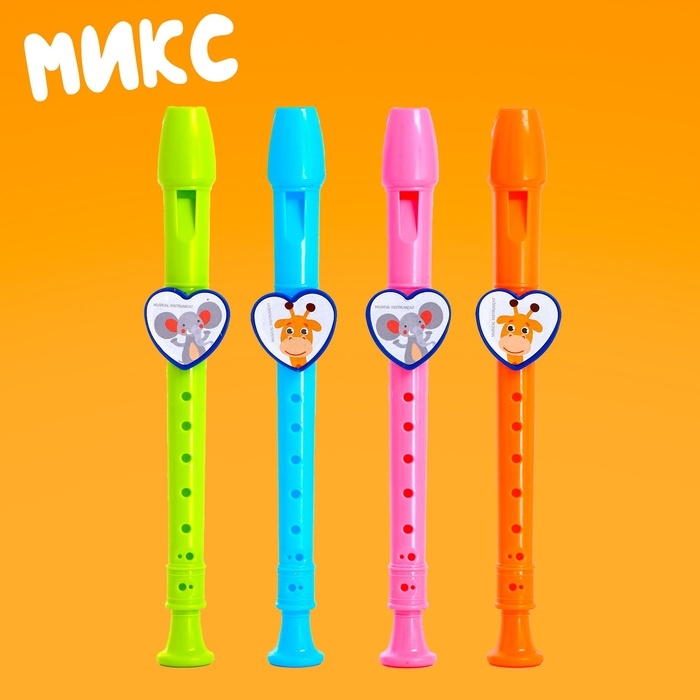 Игрушка музыкальная флейта «Зверята», цвета МИКС Игрушка музыкальная флейта «Зверята», цвета МИКС