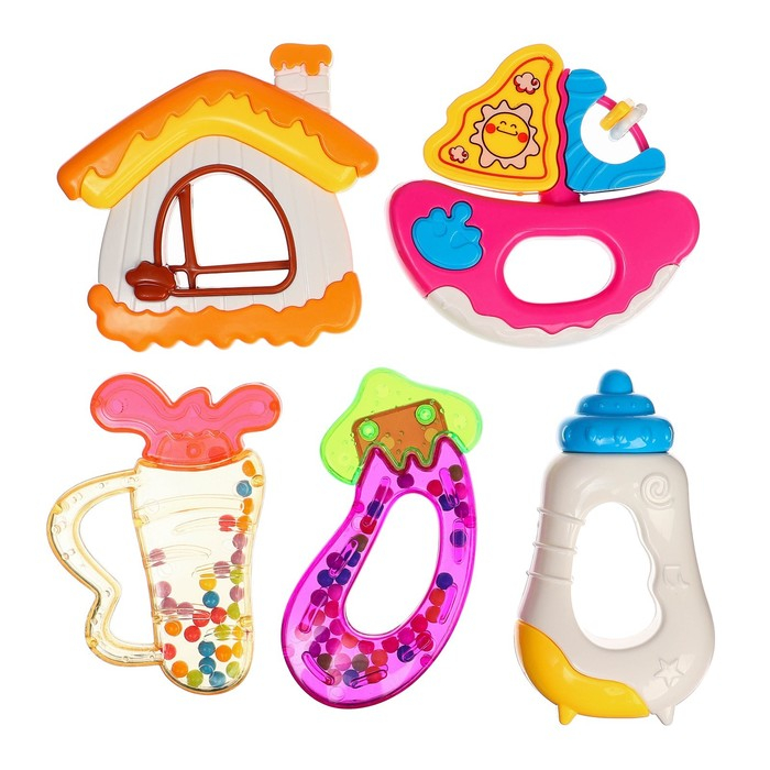 Набор погремушек «Для малыша», 5 шт, цвет МИКС, Крошка Я Набор погремушек «Для малыша», 5 шт, цвет МИКС, Крошка Я