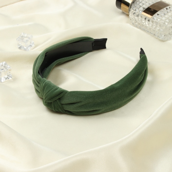 Ободок для волос Ободок для волос "Кимбрели" бархат, 2,5 см, зелёный