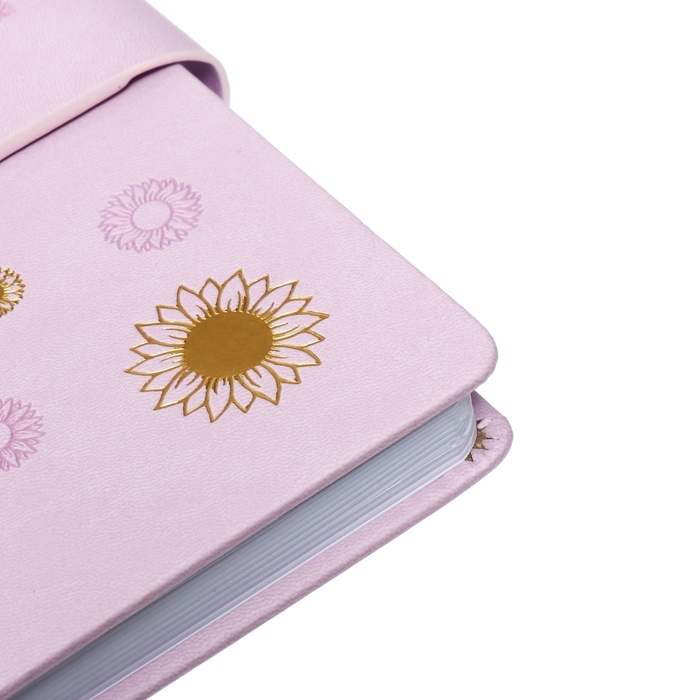 Ежедневник недатированный, А5, 140л, клетка, обл.кожзам, с хлястиком, Цветы, сиреневый Ежедневник недатированный, А5, 140л, клетка, обл.кожзам, с хлястиком, Цветы, сиреневый