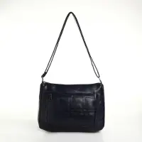 Сумка женская кросс-боди на молнии, 28&times;10&times;20 см, однотонная, тёмно-синяя