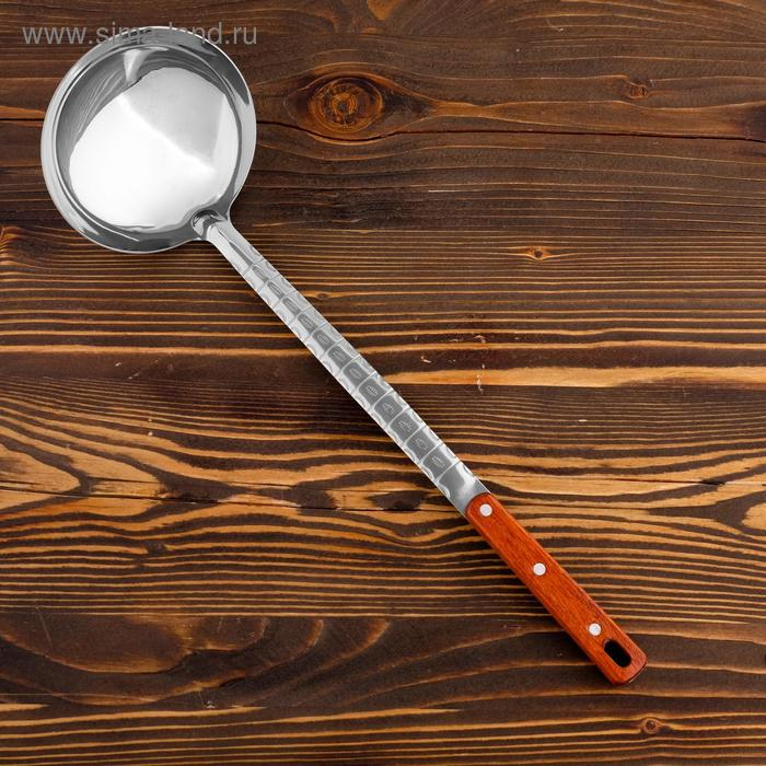 Поварешка для казана узбекская 42см, диаметр 14см с деревянной ручкой Поварешка для казана узбекская 42см, диаметр 14см с деревянной ручкой