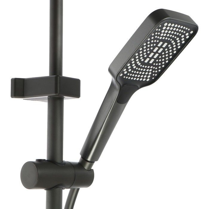 Душевая система ZEIN Z3683, верхняя и ручная лейка, ПВХ шланг, гигиенический набор, графит Душевая система ZEIN Z3683, верхняя и ручная лейка, ПВХ шланг, гигиенический набор, графит