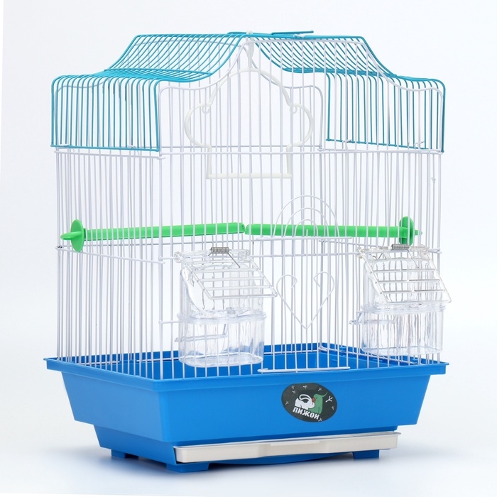 Клетка для птиц фигурная, 30 х 23 х 39 см, синяя Клетка для птиц фигурная, 30 х 23 х 39 см, синяя