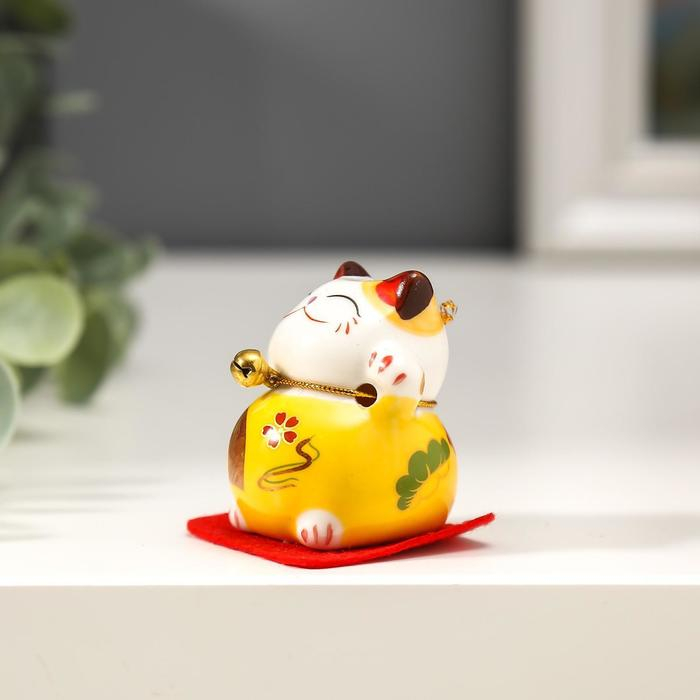 Сувенир кот керамика Сувенир кот керамика "Манэки-нэко" h=4,5 см (набор 5 шт)