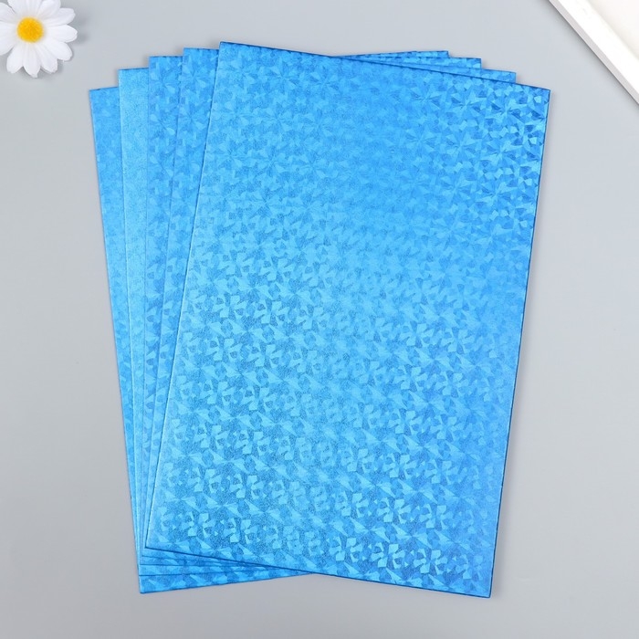 Фоамиран голограмма  Фоамиран голограмма "Ярко-синий" 1,8 мм набор 5 листов 20х30 см