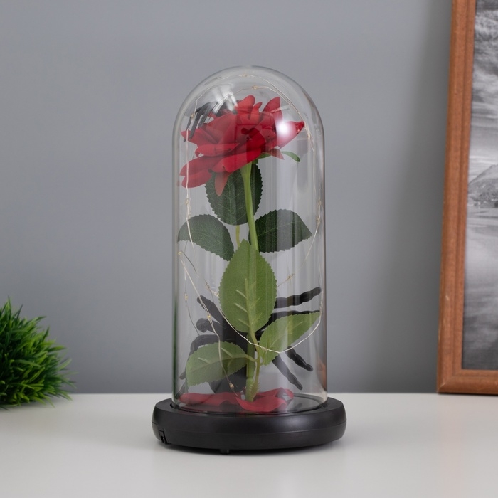 Светильник колба «Паук с розой» 1,5Вт, LED, 3xAAA, черный USB 11х11х21см Светильник колба «Паук с розой» 1,5Вт, LED, 3xAAA, черный USB 11х11х21см