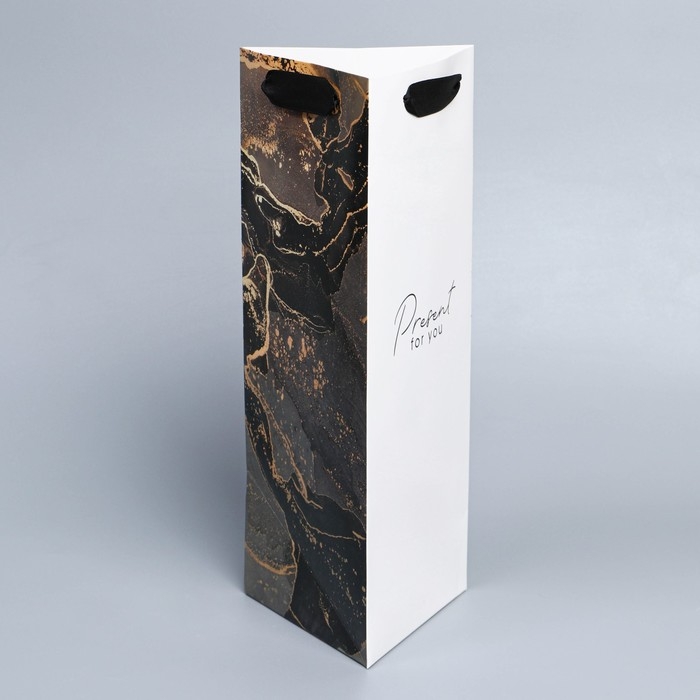 Пакет подарочный под бутылку, упаковка, «Present», 13 х 32 х 11,3 см