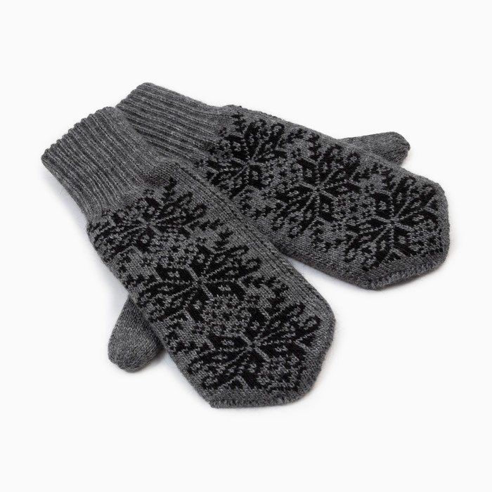 Варежки женские, цвет серый, размер 18 Варежки женские, цвет серый, размер 18