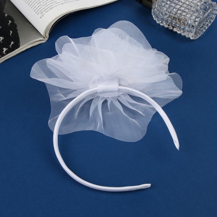 Ободок для волос  Ободок для волос "Школьница" галант классик, d-16 см, 1 см, белый