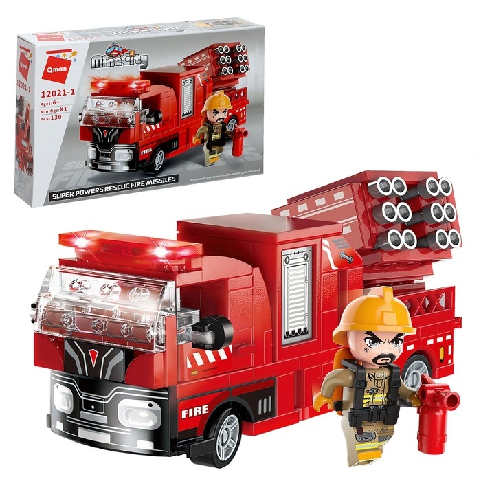 Конструктор «Огнеборцы. Пожарная машина», 4 вида, цвет МИКС Конструктор «Огнеборцы. Пожарная машина», 4 вида, цвет МИКС