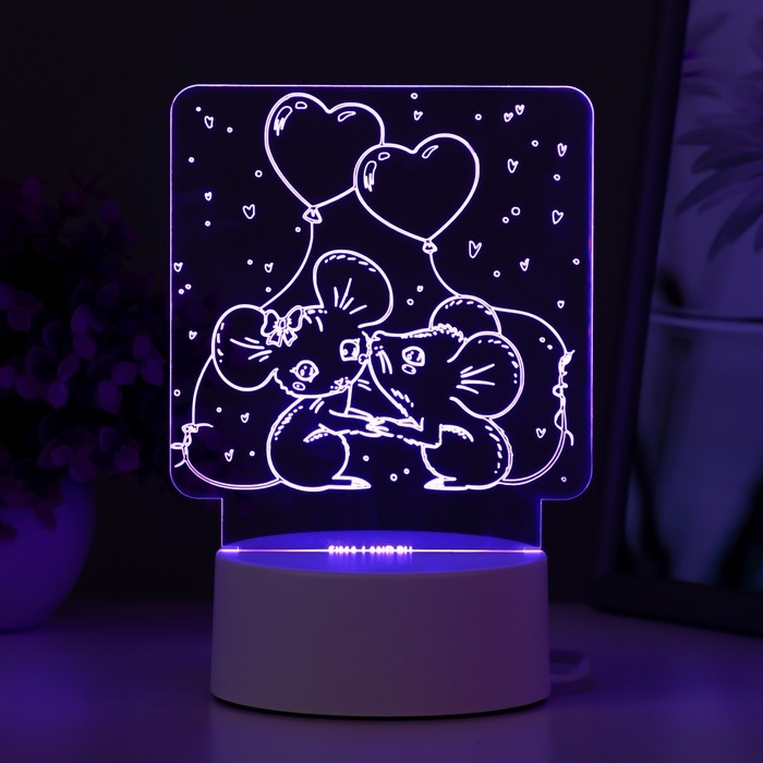 Светильник  Светильник "Мышата" LED RGB от сети 11,2х9,5х12,6 см RISALUX