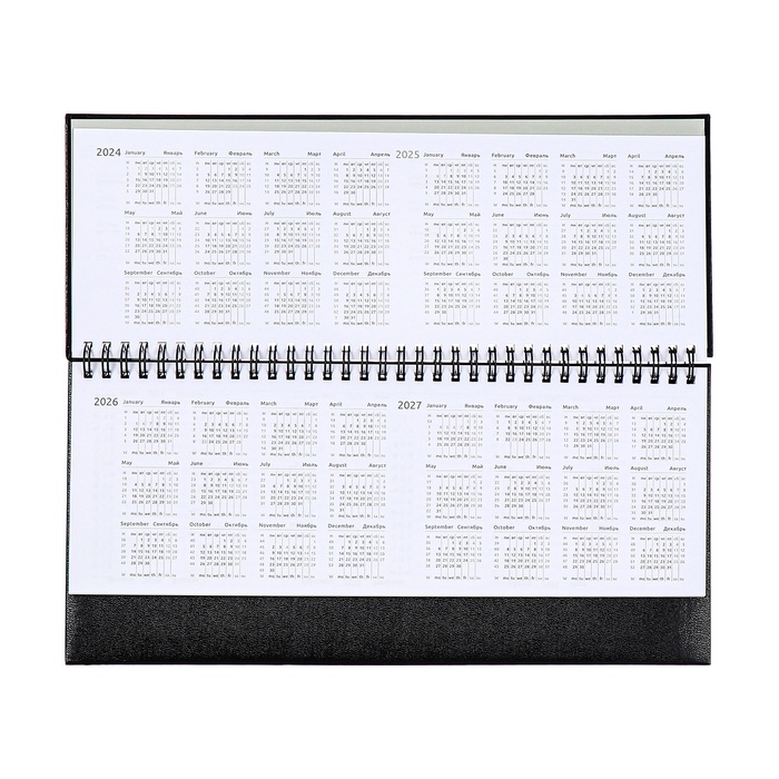 Планинг датированный 2025 года, 64 листа, Attomex. Orion, твердая обложка бумвинил с поролоном, тиснение фольгой, блок 70 г/м2, чёрный, 294 х 142мм