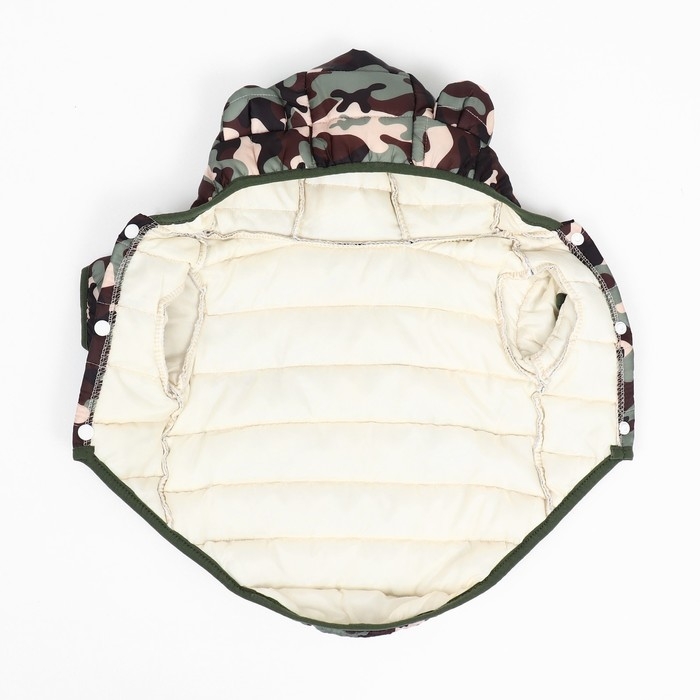 Куртка для собак  Куртка для собак "Боец" с капюшоном, размер L (ДС 35, ОГ 42 см), камуфляж