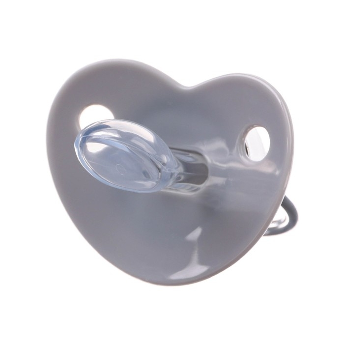 Соска - пустышка силиконовая ортодонтическая «I LOVE DAD», от 6 мес., с колпачком, цвет серый/серебро, стразы Соска - пустышка силиконовая ортодонтическая «I LOVE DAD», от 6 мес., с колпачком, цвет серый/серебро, стразы