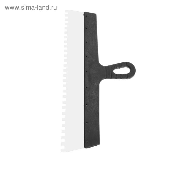 Шпатель зубчатый ЛОМ, 450 мм, зуб 8 мм, нержавеющая сталь Шпатель зубчатый ЛОМ, 450 мм, зуб 8 мм, нержавеющая сталь