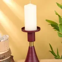 Подсвечник на 1 свечу текстурный "Баклажановый" 10,5х10,5х19,5 см