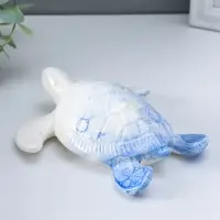 Сувенир керамика "Черепаха" бело-синий 14,5х12,5х4,8 см